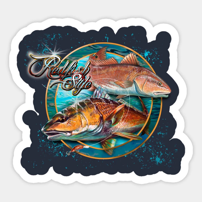 Рыболовная наклейка Redfish 1 шт. для ноутбука автомобиля гитары багажника рюкзак