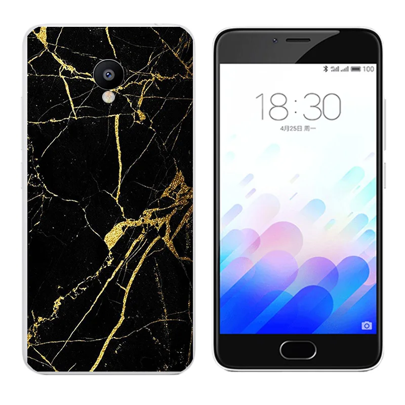 Мягкий силиконовый чехол из ТПУ для Meizu M3 M3s M3S Mini с принтом Const черный матовый