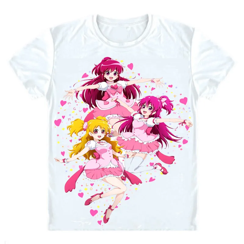 Футболки Fresh Pretty Cure рубашки с коротким рукавом в разных стилях блестками и