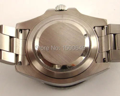 Мужские автоматические часы Parnis 40 мм черный циферблат красный цвет GMT стильные