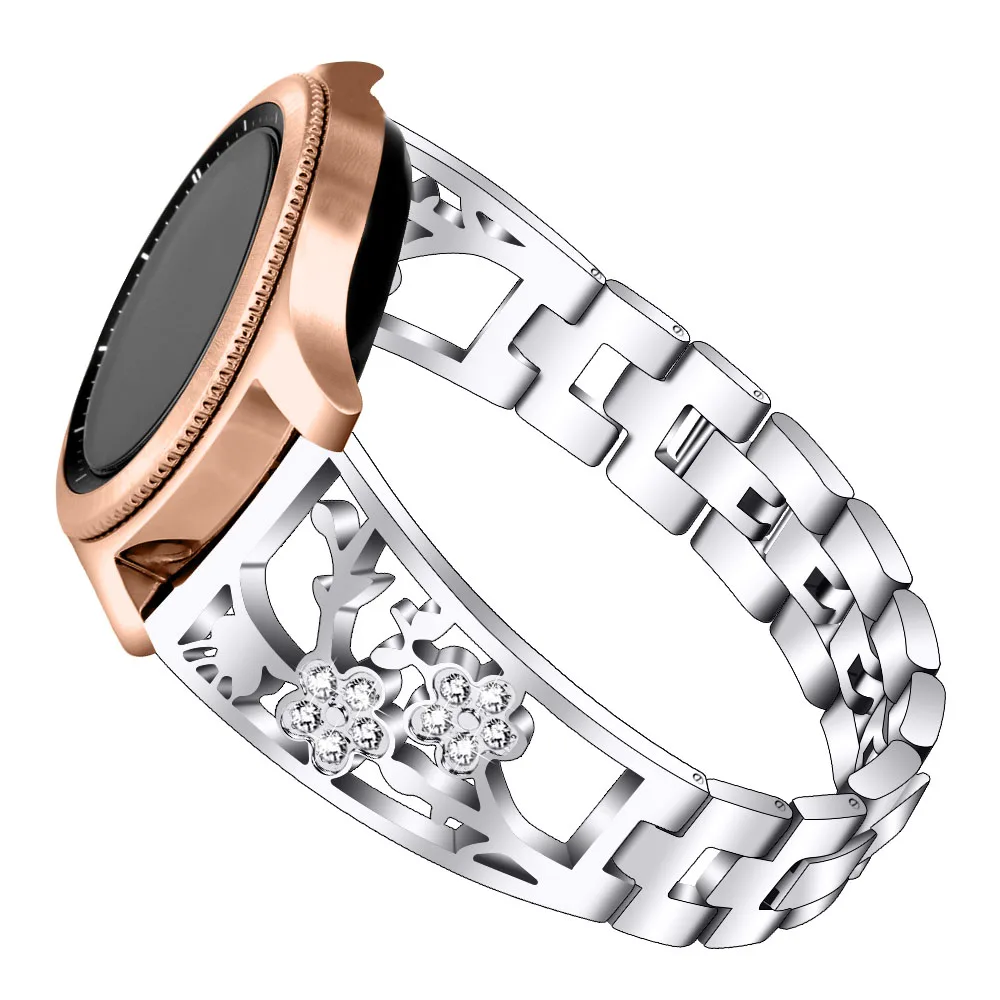 Роскошный Алмазный ремешок для Samsung Gear Sport S3 S2 Classic Galaxy Watch активный 20 мм 22 Amazfit Bip