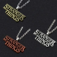 movie stranger things letter necklace alphabet light wall monster 11 pendant necklaces women men halloween cosplay jewelry