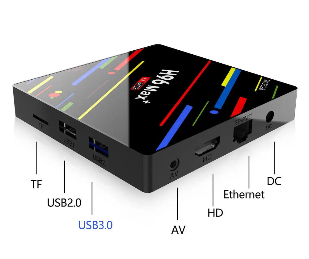 H96 MAX Plus Смарт ТВ приставка Android 8,1 ТВ приставка 4 Гб ОЗУ 32 Гб ПЗУ Rockchip RK3328 1080 p 4 k H.265 USB3.0 IP ТВ приставка