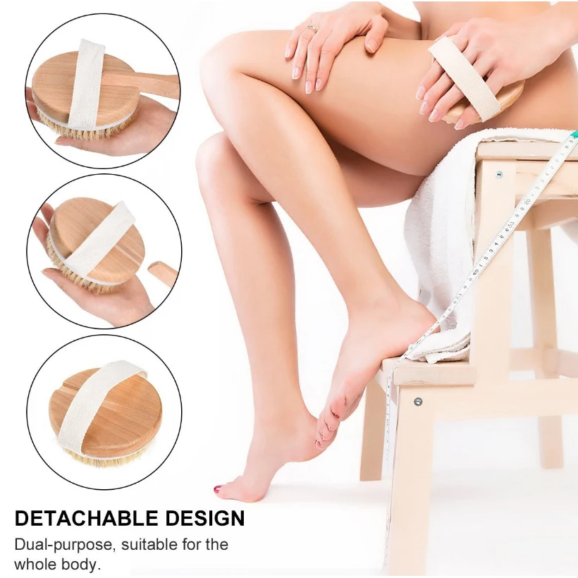 Отшелушивающая щетка для ванны CLPAIZI сухой кожи тела съемная натуральная