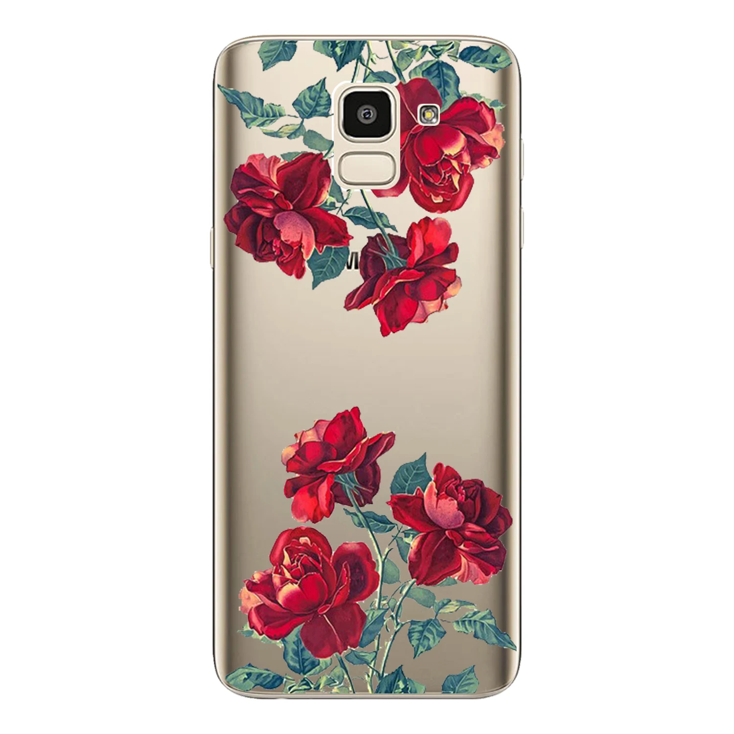 For Samsung Galaxy J6 2018 Case Cover EU 5.6&quot J600 J600F Soft TPU Silicone Cute Color Flamingo Rose Flower Painted Phone |