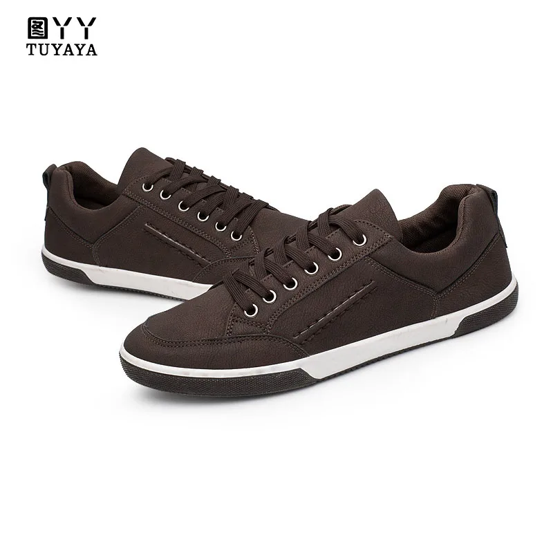 Новинка 2019 года мужские кроссовки модная повседневная кожаная обувь на шнуровке