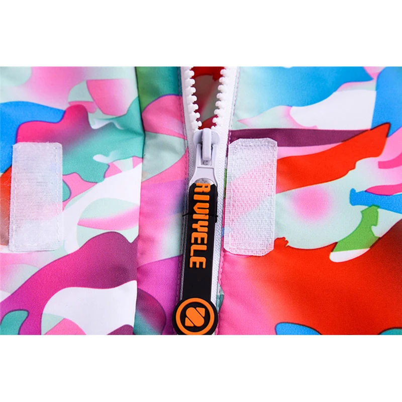 Высококачественные женские лыжные куртки с принтом зимняя теплая