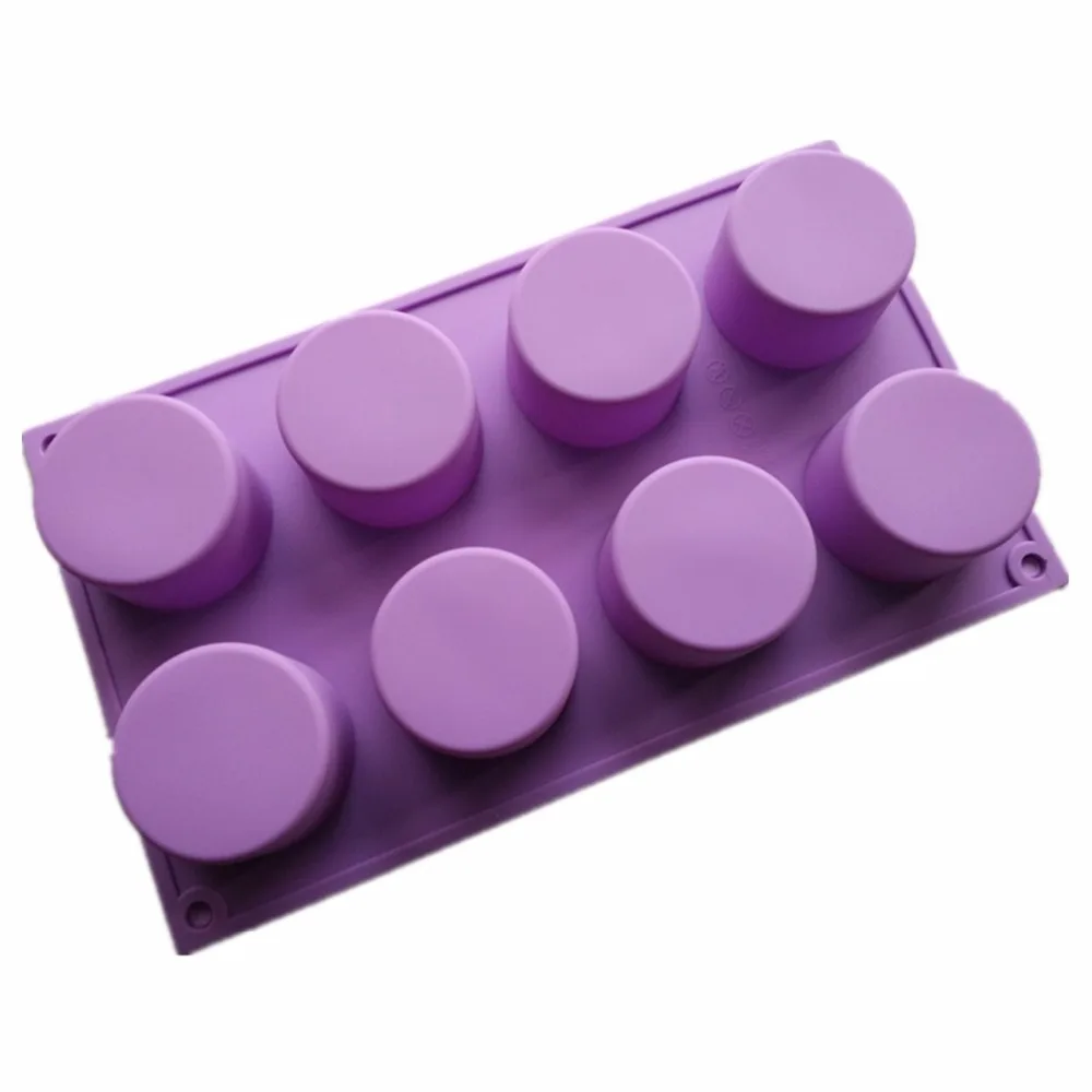 8 отверстий круглая быстрая силиконовая форма для мыла ручной работы маффинов