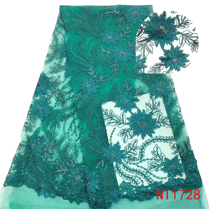 African Lace Fabric 2019 High Quality Bridal Embroidery White With Sequins For Wedding Dress NANI1728-1 | Дом и сад