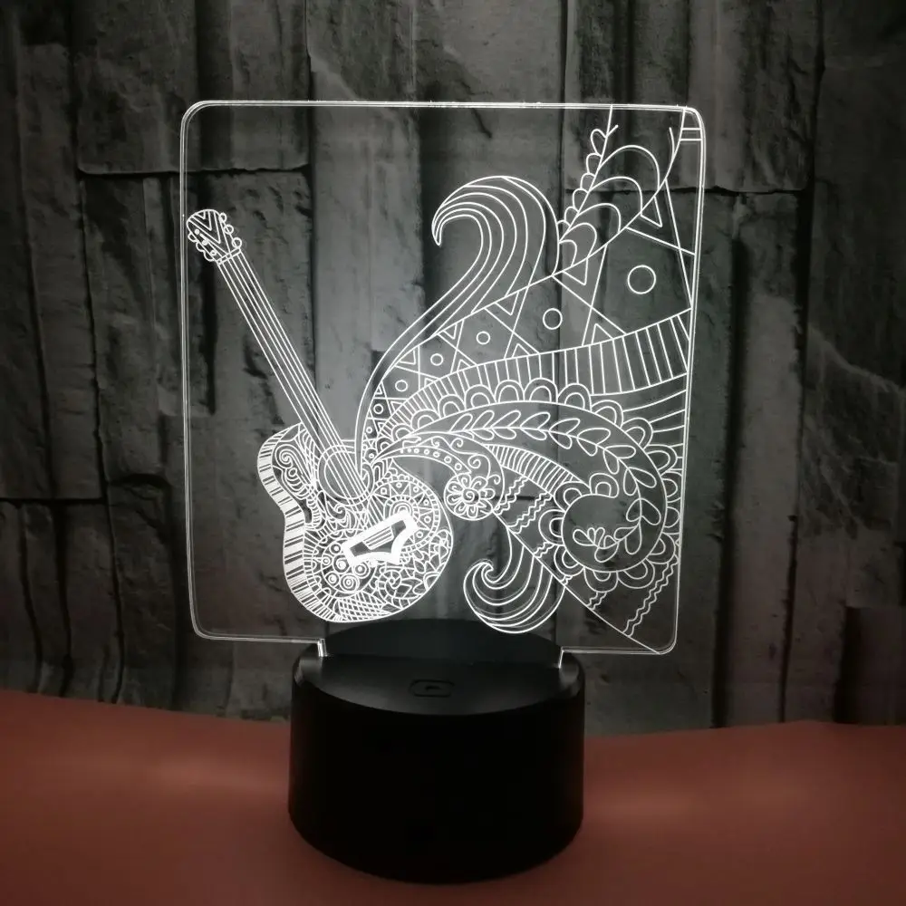 3d гитара Led ночные настольные лампы для гостиной 7 цветов сенсорный визуальный