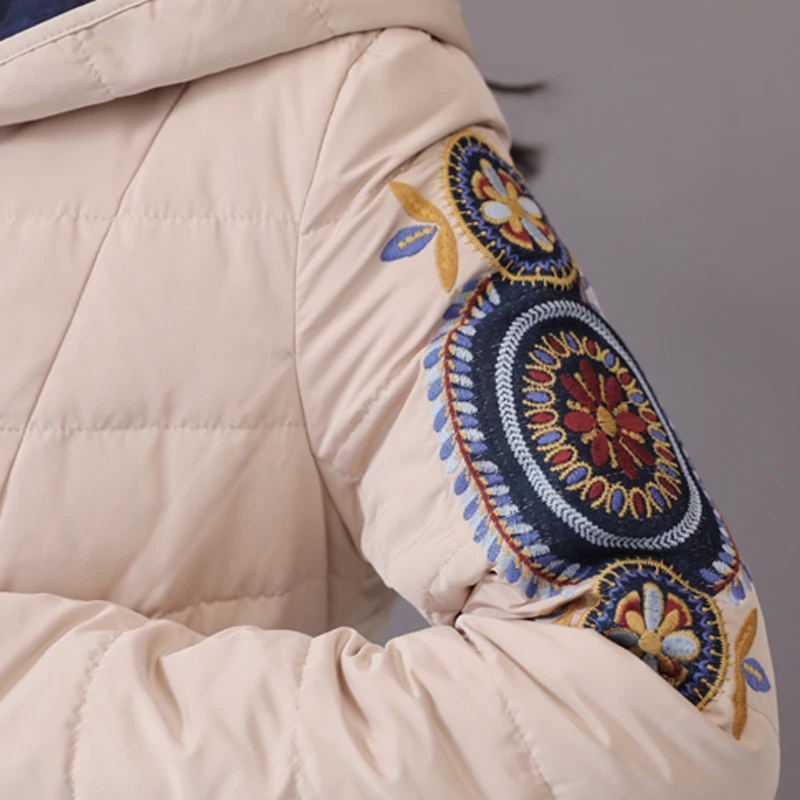 Женская двухбортная парка на хлопковом наполнителе с длинным рукавом|Женские