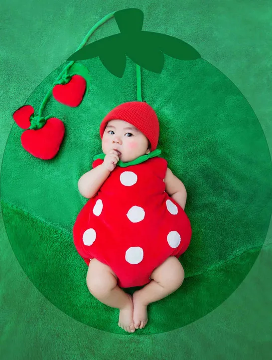 Jane Z Ann Baby Фотография реквизит младенец 4-12 месяцев Фото Костюм для съемок клубника