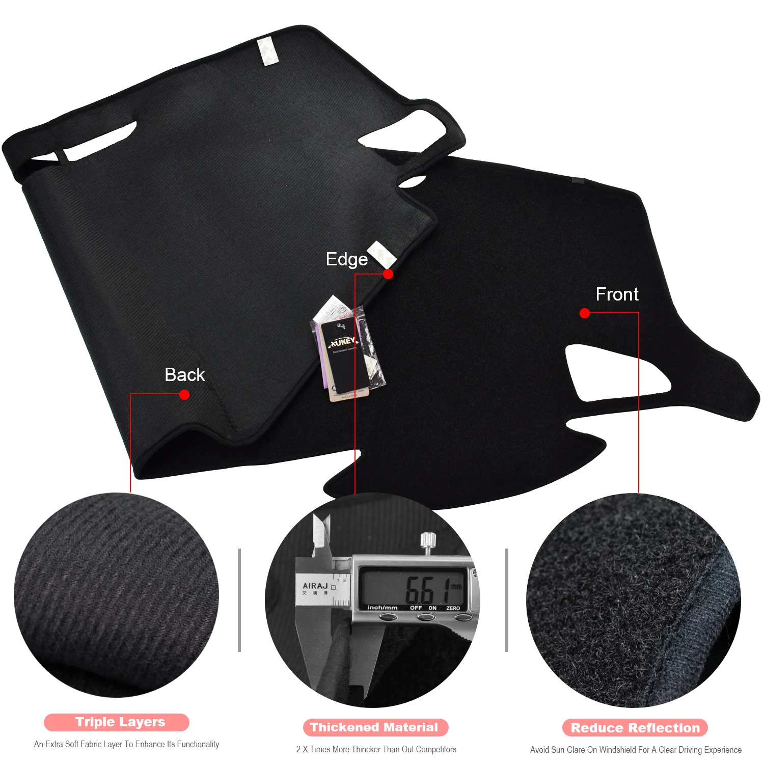 Коврик для приборной панели AX чехол подходит Honda Civic VTi-S VTi-L RS 2016 2017 коврик с