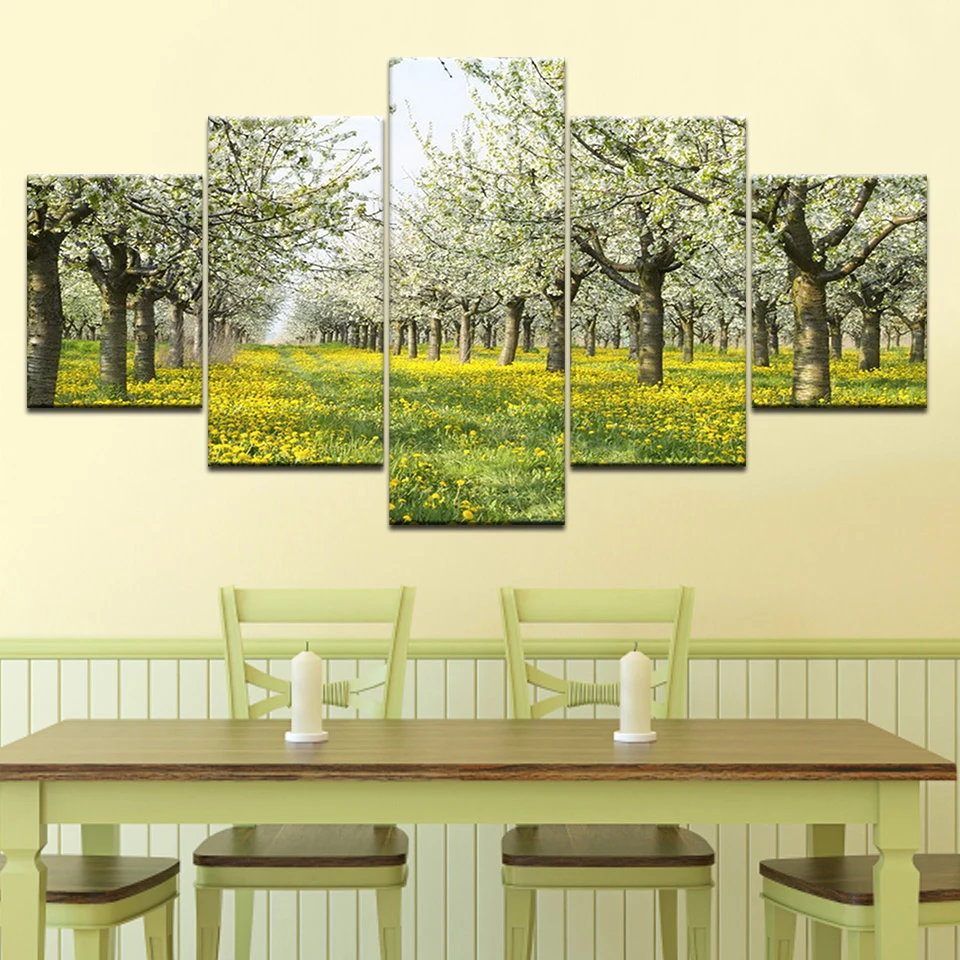 Картина с принтом современные настенные картины солнечный лес желтый цветок