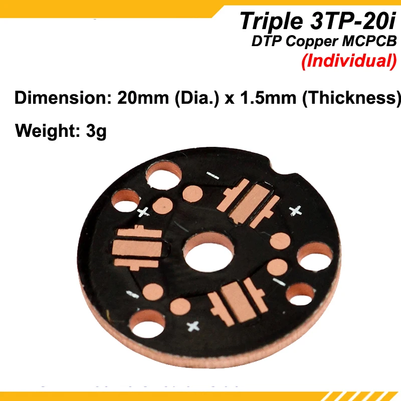 KDLITKER Triple 3TP 20 DTP медная MCPCB для серии Cree XP/Nichia серий 3535 светодиодов параллельные или
