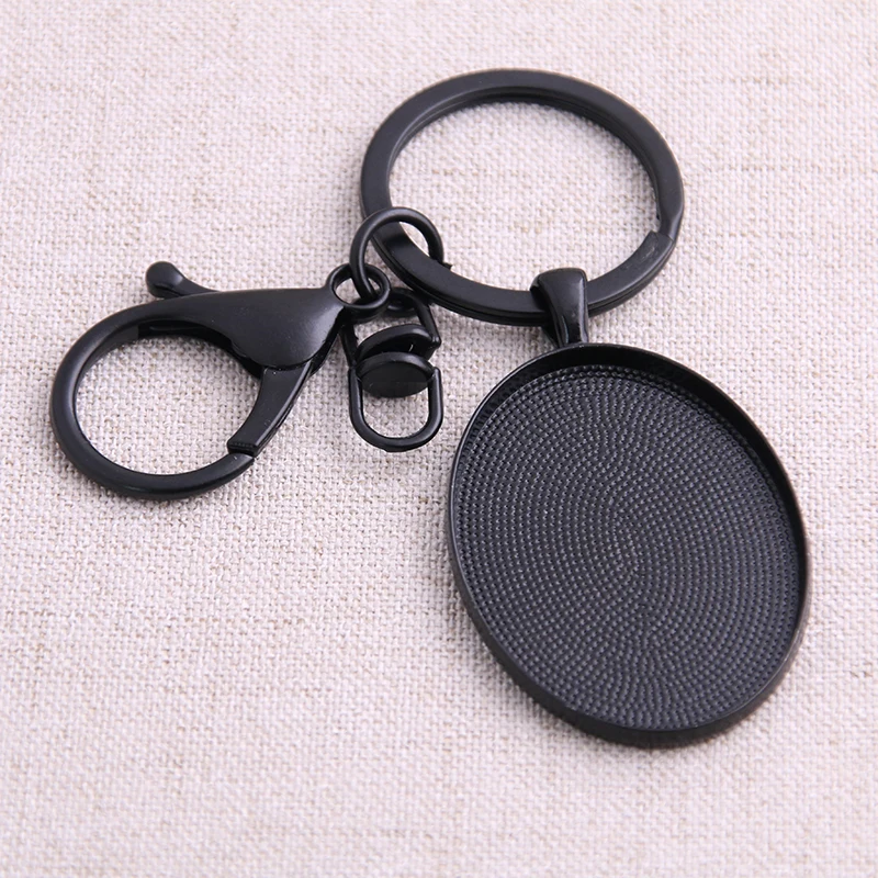 Овальный черный кабошон для ключей металлический аксессуар сделай сам пустые