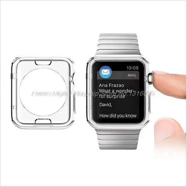 Ультратонкий Мягкий ТПУ прозрачный защитный чехол для Apple Watch Series 1 2 3 4 iwatch 38 42 40 44