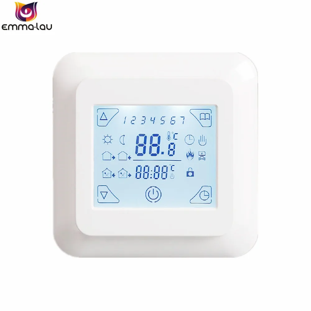 

Electric 7-Day Programmable Energy-saving Underfloor Heating Thermostat 230V 16A LCD Touch Screen Temperature Control Switch