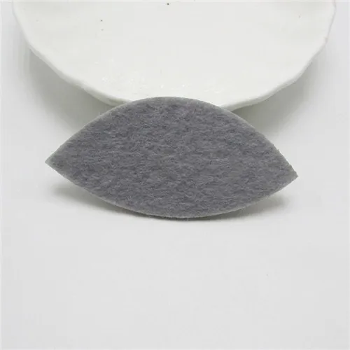 gray 50 Pcs Ear Shape Felt Fabric DIY Crafts for Kids Handmade Felt Garland Flowers Animals toy Hair Clips Headwear Decor Accessories - Цвет: gray