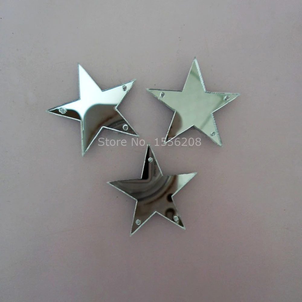 Акриловые звезды серебряное зеркало пустые диски бусины серьги ожерелье