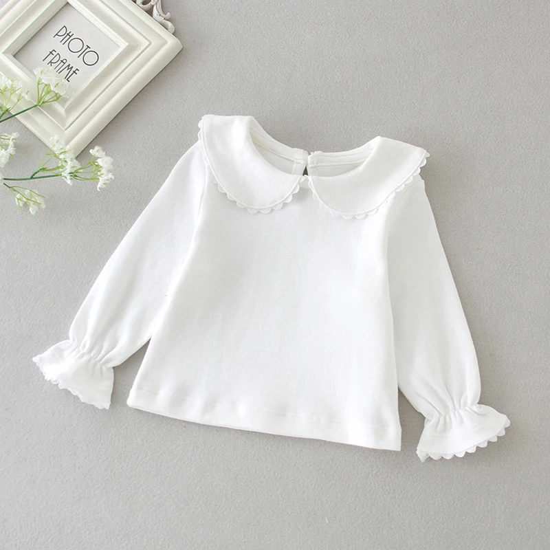 На крестины для новорожденных рубашки мальчиков с длинным рукавом рюшами на