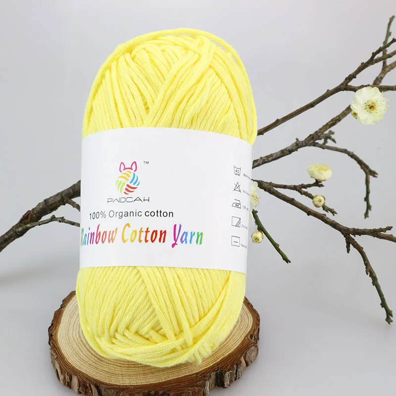 Детская 100% хлопковая плотная вязаная крючком дешевая пряжа для ручного вязания