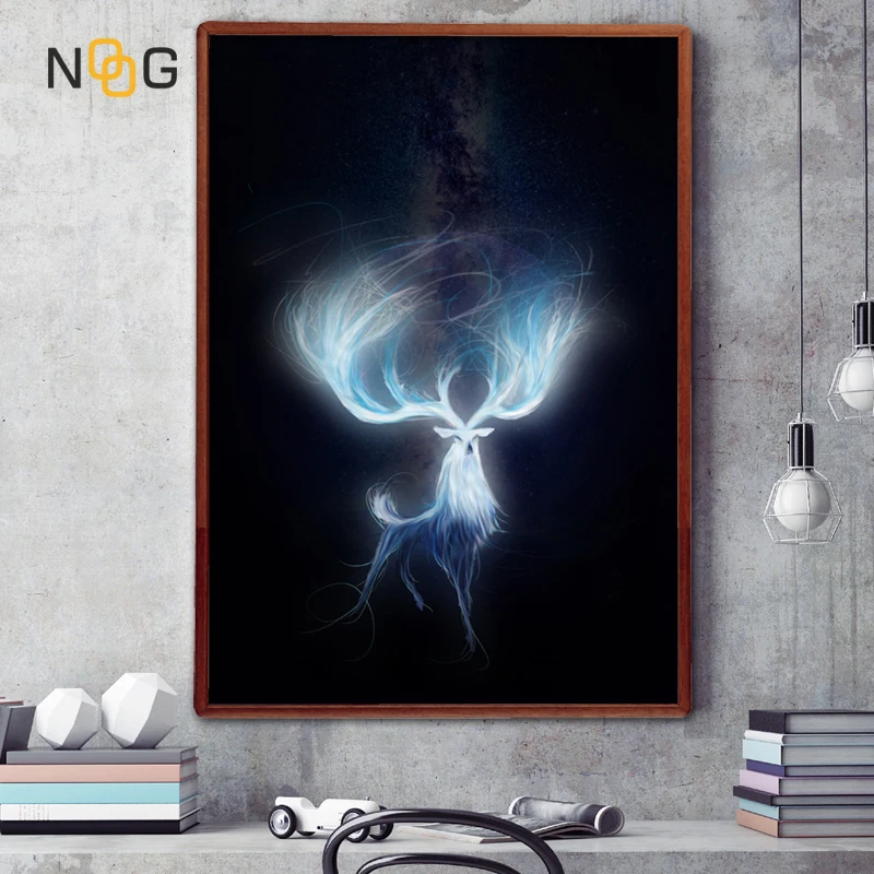 

NOOG Nordic Watercolor Poster Animal Deer Digital Canvas Printing Wall Art Number By Print Decoration For The Living Room