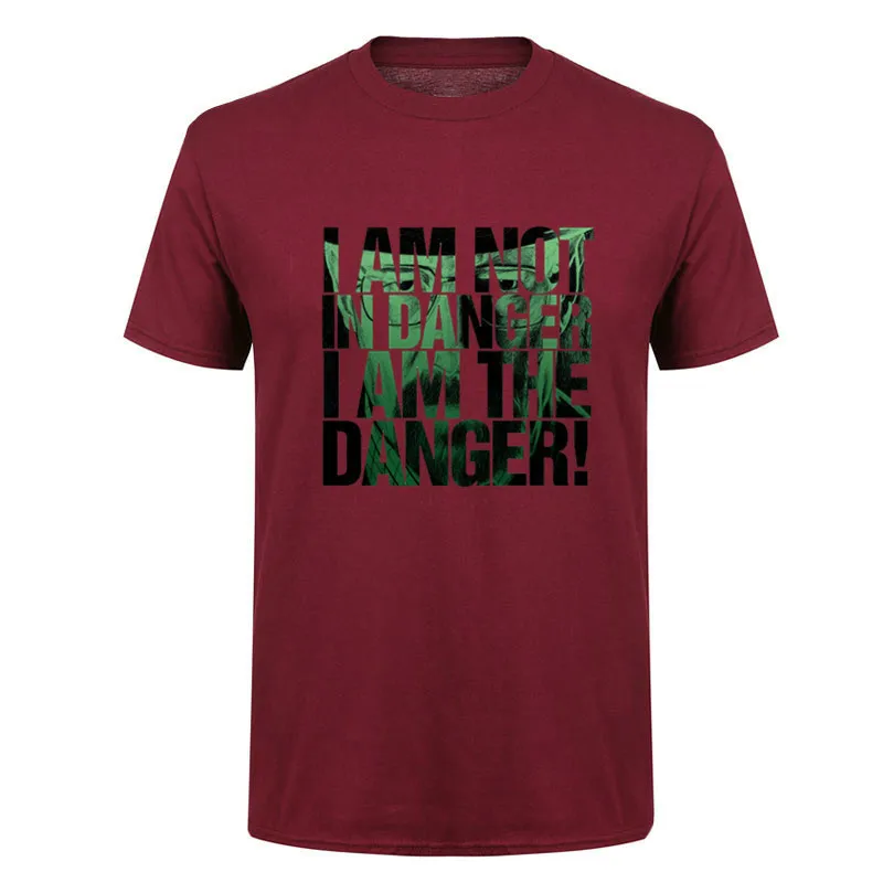 Breaking Bad футболки Для мужчин я не в опасности опасность Camisetas Hombre короткий рукав