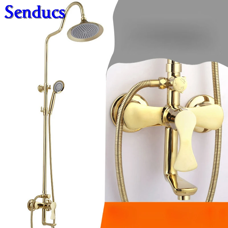 Senducs Золотой душевой набор для горячей продажи золотой ванной комнаты с