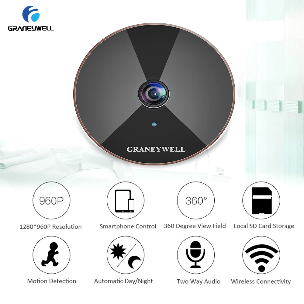 Graneywell IP камера для помещений Беспроводная 960 1.3MP Домашняя безопасность Wifi