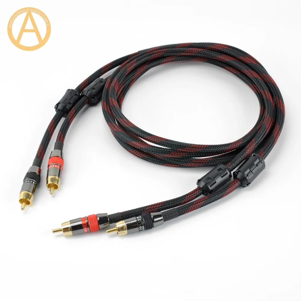 

Hifi RCA Cable 4N OFC RCA Interconnect Cable 2RCA To 2RCA Male RCA Audio AV Cable Amplifier Preamplifier DAC Quad Ferrite Beads