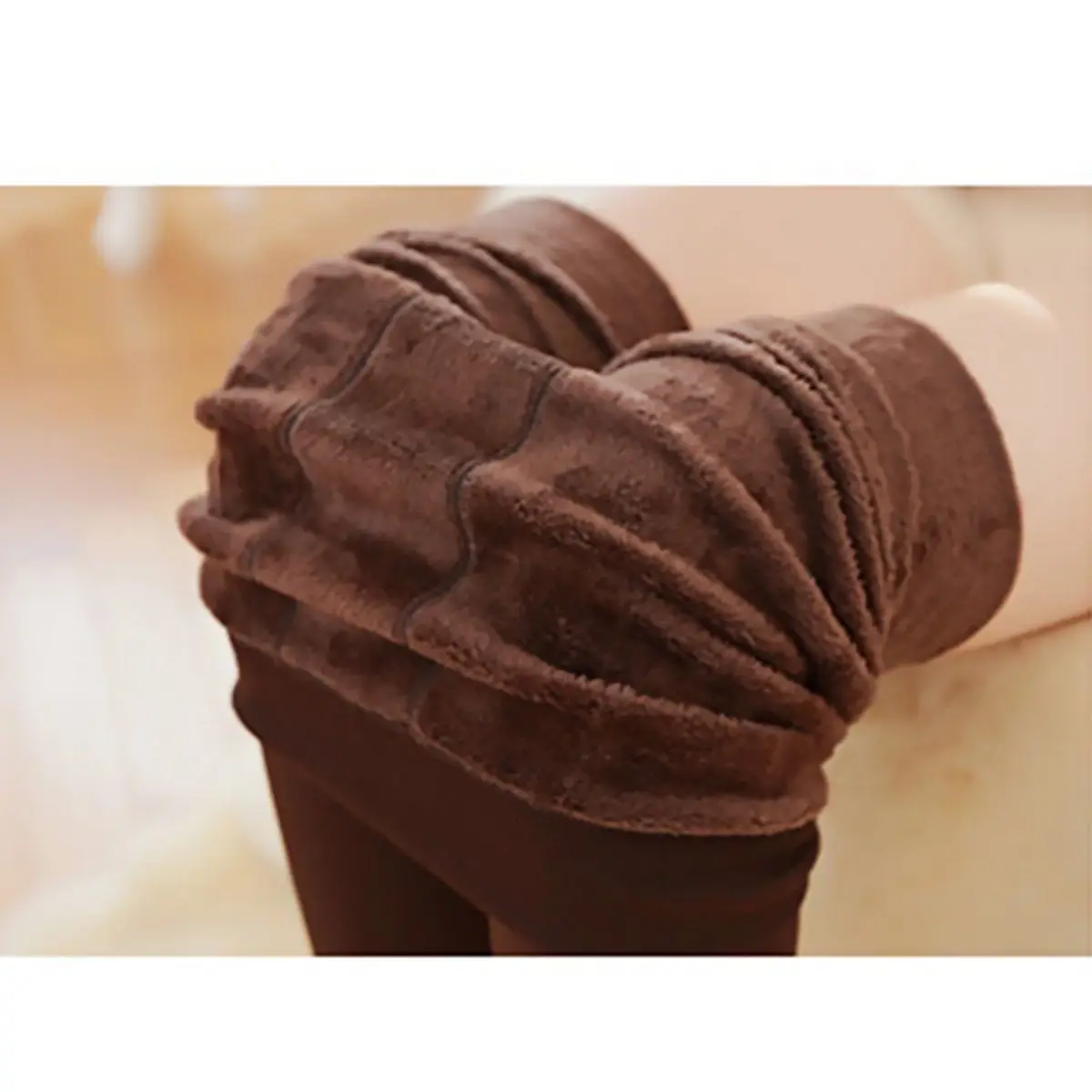 Coffee Женские колготки, одноцветные, зимние, плотные, теплые, с флисовой подкладкой, Колготки с высокой талией, женские, теплые, тянущиеся, тонкие, обтягивающие колготки, новинка, мягкие - Цвет: Coffee
