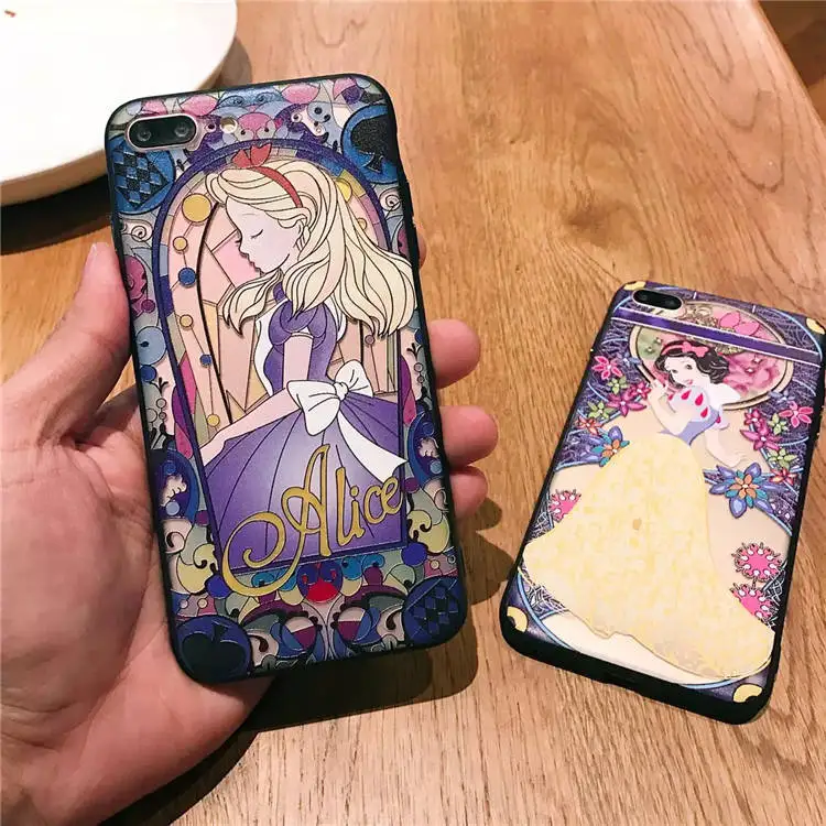 Snow White Mermaid Cute Case For OPPO R7 R7S R9 R9S R11 R11S 3D Relief Cartoon Phone Back Cover Plus |