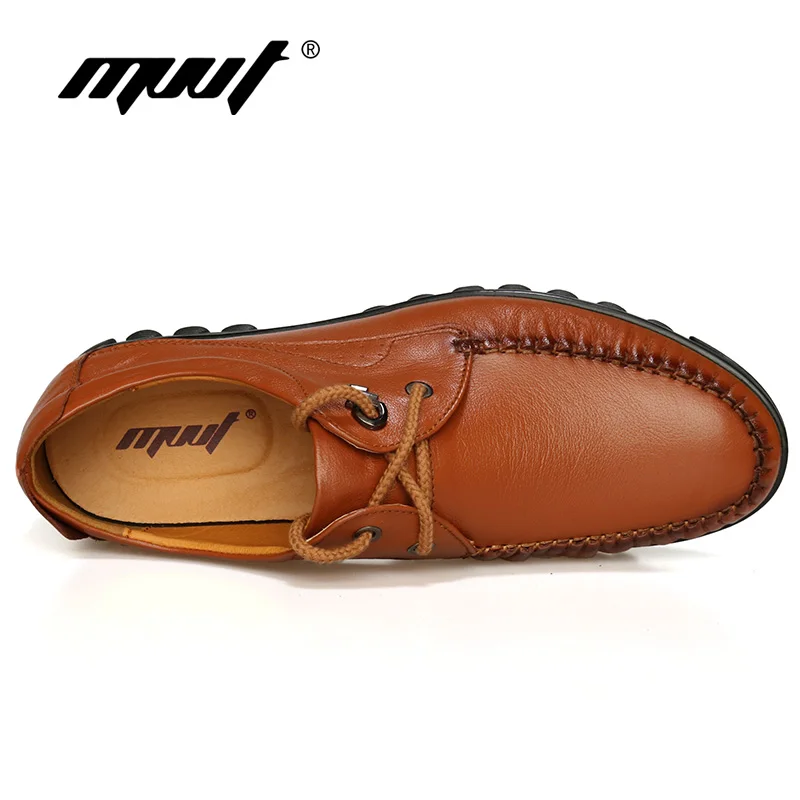 MVVT Plus Size 47 Genuine Leather Shoes Men Casual Soft Loafers Top Quality Breathable Summer Flats | Обувь