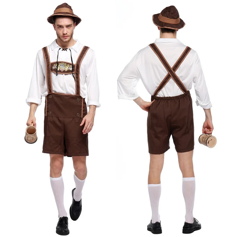Мужской костюм для немецкого фестиваля Октоберфест взрослых сцены Lederhosen