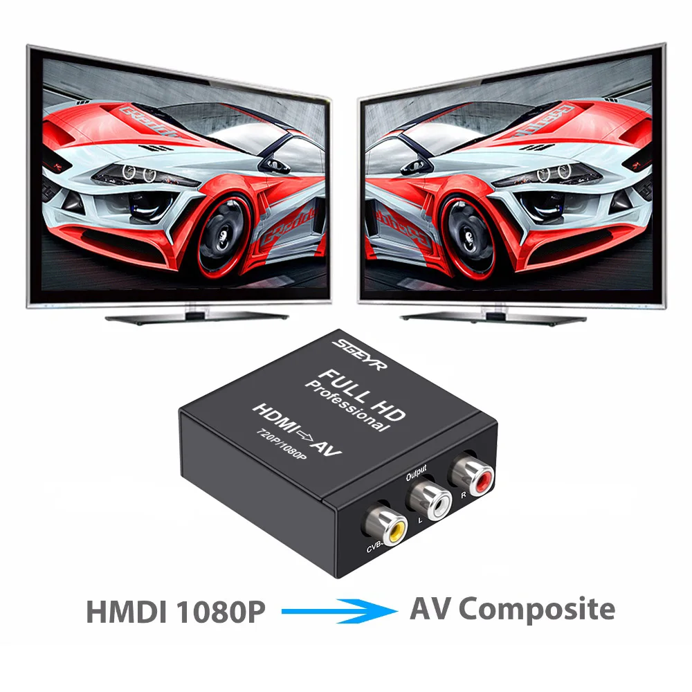 HDMI в AV/RCA CVBS конвертер 1080P аудио цифро-аналоговый преобразователь металлический