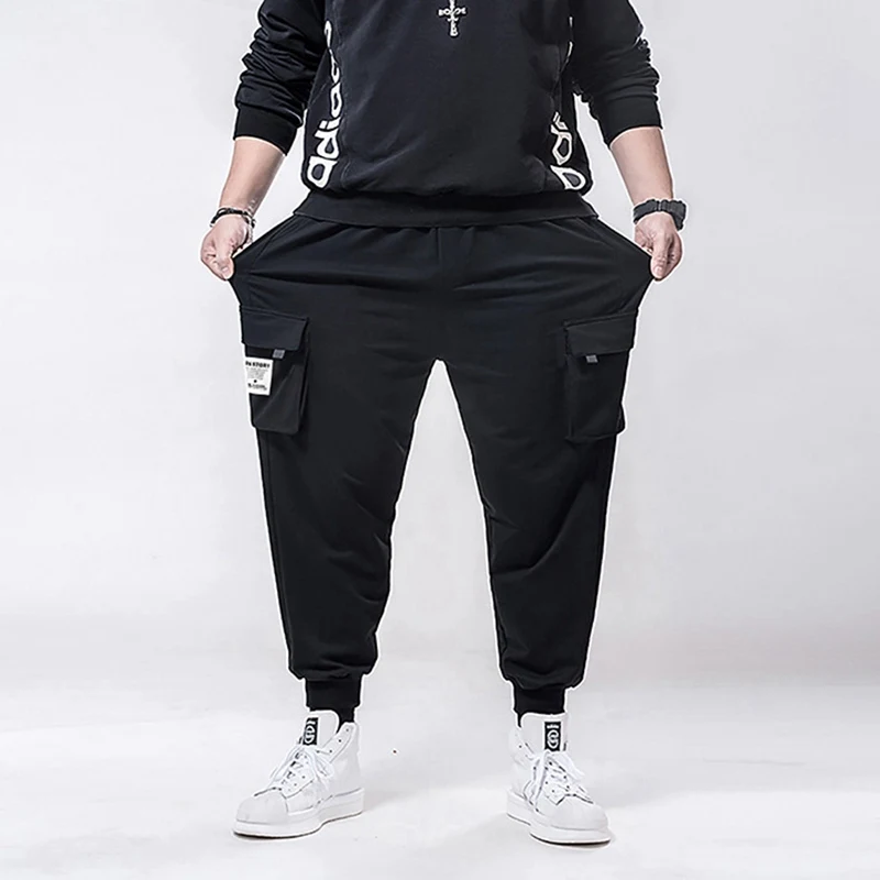 autumn Men cargo pants personality sports pocket plus size big 5XL 6XL 7XL mens high street cool out door 48 | Мужская одежда
