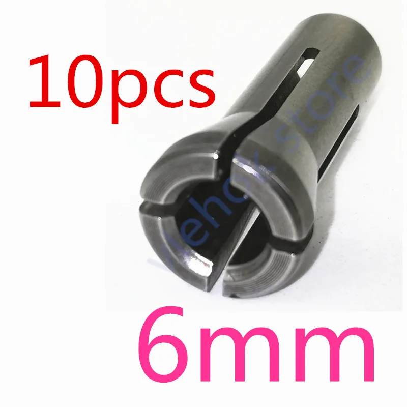 10pcs 6mm Чугунный патрон для Makita GD0600 906 763620-8 3 мм 6 мм 763627-4 GD0603 GD0601 Цанговая гайка аксессуары для электроинструмента - Цвет: 10pcs 6mm