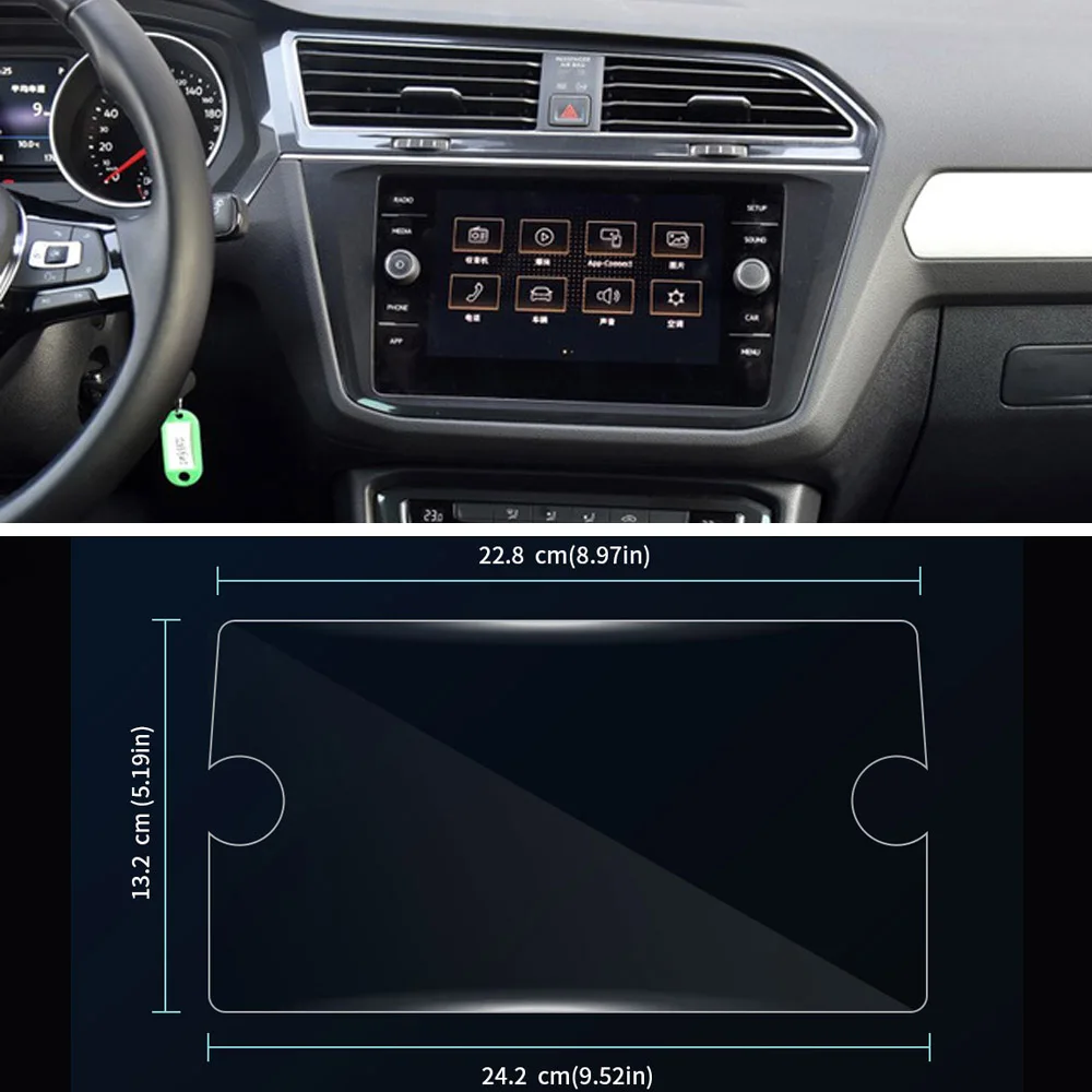 for Tiguan 2018 Автомобильная навигация с закаленным стеклом протектор экрана для Volkswagen VW Tiguan MK2 аксессуары для интерьера gps пленка экрана - Название цвета: for Tiguan 2018