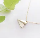 Подарок небольшой самолетик Оригами Кулон ожерелье крошечная авиация модели самолета, самолетостроение ожерелье бумажный самолет мечта астронавт ювелирные изделия