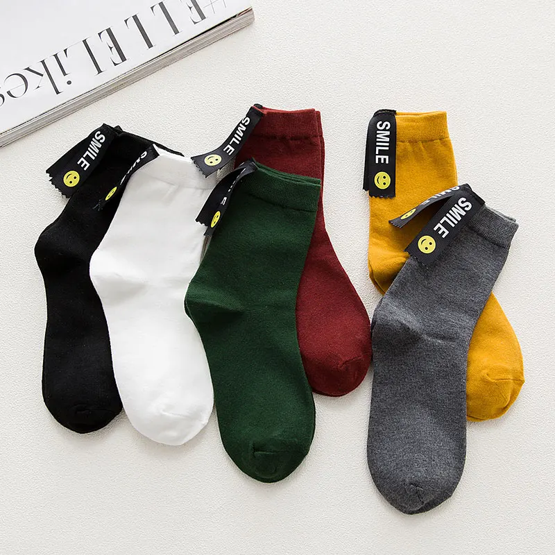Хлопковые носки для пар с надписью и на тему смайликов|socks cotton|couple sockssox for women |