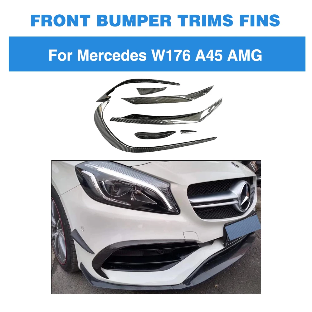 Для Mercedes Benz A Class W176 A45 AMG A180 A200 Sport 2016 2017 углеродное волокно передний бампер губа