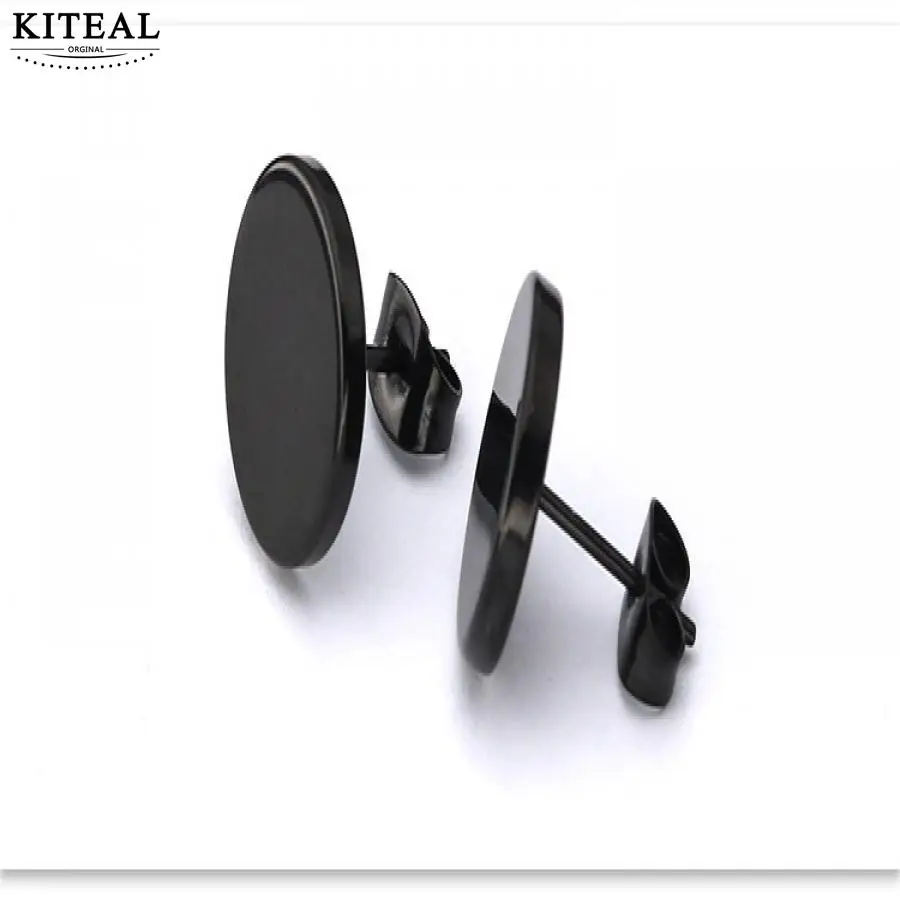 Kiteal Новые простые круглые золотые/черные/Серебристые серьги из