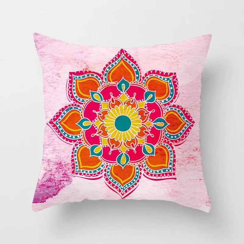 

Fuwatacchi Multi-Color Mandala Bloom Cushion Cover Pink Soft Throw Pillow Cover for Home Sofa Chair Decorative Pillowcases 2019