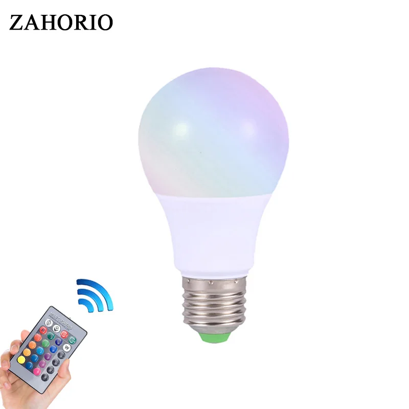 RGB светодиодный светильник E27 3 Вт 5 7 с регулируемой яркостью многоцветная сменная