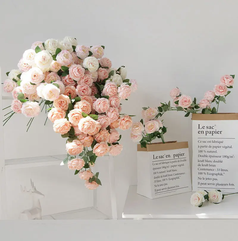 Новый Искусственный Пион ветка Флер искусственно Роза Флорес для свадьбы дорога