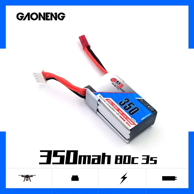 4 шт. Gaoneng GNB 350 мАч 3S 11 1 В 80C Lipo батарея JST XT30 разъем для FPV Cine Micro Racing Whoop BetaFPV Drone|Детали