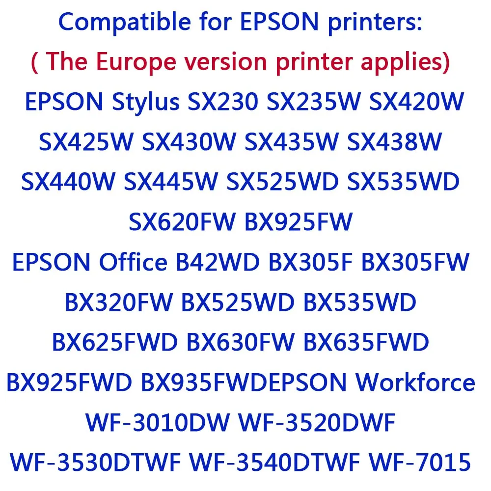 Картриджи для струйных принтеров Epson Stylus SX235W E-1291 SX SX-235W W совместимые с T1291 T1294 T129 235