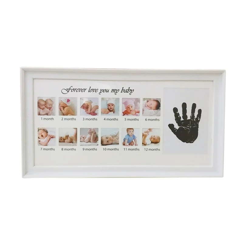12 месяцев фото рамка, фоторамка украшения Babyroom фоторамка Love Baby Memorial растущие рамки отпечатка руки