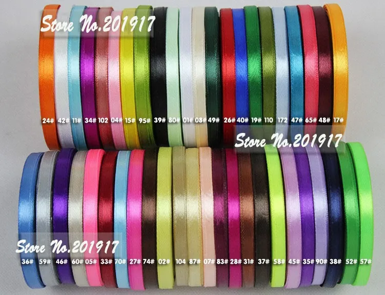 

1/4" 6mm Single Face Satin Ribbon Cord Wedding Party Decaration Ribbon 250yds/roll DIY Gift Packing Rope Accessories
